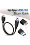 كابل USB 3.0 من نوع A إلى Micro B، طوله 11.81 بوصة، للاستخدام مع الأقراص الصلبة الخارجية والهواتف. - 4