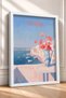 Portofino Coast and Poppies in a Pitcher – Framed Painting, Italy Poster, Wall Decor, Itn016. - 2
