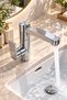 Krom Silva Sink Faucet 360 °   Rotating Tube, Glossy Chrome Finish, Modern Design. - 6