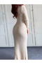Rochie medie, Ecru - 2