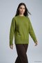 Crew Neck Oversized Knit Sweater 2521 Olive Green - 2