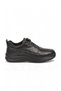 Rubber-Soled, Smart-Lace-Up, Black Genuine Leather Men's Casual Sneakers 26K541-1 - 2