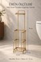 Mat Gold Stand with Backing, Stainless Steel Premium Series Toilet Paper Holder, Hanging Toilet Paper Dispenser. - 4
