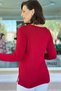 V-Neck Strawberry Fabric Blouse 7K132 - 2