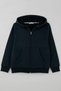 Boys' Zippered Hooded Sweater with Pockets, Ages 6-10, Navy Blue.