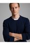 Navy Blue Regular Fit 100% Cotton Crew Neck Sweatshirt 50331600-Vr033 - 2