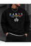 Paris Printed Colorful Striped Unisex Sweatshirt