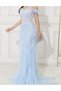 Rochie lunga, albastru deschis - 3