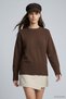 Crew Neck Oversized Knit Sweater 2521 Coffee - 2
