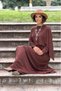 Brown Self-Cinched Modal Fabric Dress