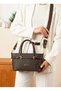 Women's Handbag and Shoulder Bag, Stylish Black with Monogram Print and Double Buckle. - 2