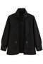 Oversized Jacket with a Stand-Up Collar and Button Details.
