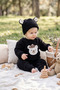 Baby Kids Plush 3-Piece Set: Winter Top, Pants, and Plush Outfit with Bear Design and Ear-Flap Hat, 6-18 Months. - 2