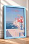 Portofino Coast and Poppies in a Pitcher – Framed Painting, Italy Poster, Wall Decor, Itn016. - 2