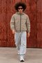 Men's Stand-Up Collar Hooded Casual Seasonal Beige Raincoat - 3
