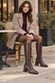 Ballety Crocodile-Patterned Square-Toe Chunky-Heel Zippered Women's Boots. - 7