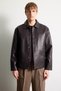 Waterproof Regular Fit Lined Faux Brown Men's Leather Jacket H2233Ax/Bn338