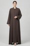 Premium Coffee 3-Piece Open-Front Abaya Set with Inner Dress & Hijab