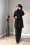 Sequined Detailed Midi Model Zippered Hijab Tracksuit Set