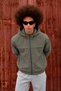 Men's Stand-Up Collar Hooded Casual All-Season Khaki Raincoat - 2