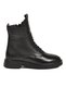 Black Genuine Leather Women's Boots, Anatomical Insole, Lace-Up, Zipper Closure, Rubber Sole, Combat Boots 9866.