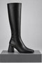 Ballety Crocodile-Patterned Square-Toe Chunky-Heel Zippered Women's Boots. - 2