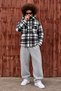 Men's Thick Plaid Hooded Zippered Anthracite Lumberjack Shirt - 6