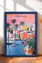 Palm Trees and Boats in the Venetian Harbor – Framed Painting, Italy Poster, Wall Decor, Itp204.