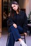 Women's Cropped Relaxed Fit Casual Navy Blue Jacket - 4
