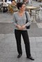 Women's V-Neck Casual Grey Knit Sweater - 6