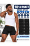 |   Men's Original Fit Cotton Lycra Boxer Shorts, Black (10 Pieces) - 4