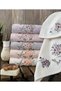 (Set of 6) Premium 3D Embroidered Bamboo, Special Boxed, 50X90Cm. DIY Hand Towel Set (70% Bamboo, 30% Cotton) - 3