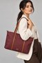 Bordo-Taba Shk357 Large Capacity, Shoulder Strap, Zippered, Everyday Shopper Bag. - 2