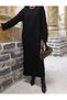 Hair Knit Crew Neck Knitwear Dress - Ers - Black