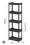 5-Tier Black Bathroom Shelf with Legs, Kitchen Shelf, Towel Rack, Detergent Holder, Makeup Organizer. - 2