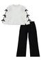 10-13 Year Old Tracksuit Set with Bow Detail - Ecru - 5