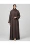 Premium Coffee 3-Piece Open-Front Abaya Set with Inner Dress & Hijab - 2