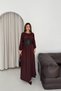 Women's Brown Leather Corset-Ruched Detail Full-Length Sandy Dress NBK5047 - 2