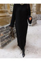 Hair Knit Crew Neck Knitwear Dress - Ers - Black - 2