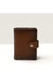 Genuine Leather Card Holder Wallet with Snap Closure and RFID Protection