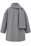 Gray Shawl-Detailed Buttoned Cashmere Jacket - 2Y25912 - 2
