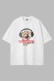 Radiocat Printed Oversized Unisex White T-Shirt