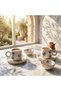 Handmade Ceramic Turkish Coffee Cup Set with Evil Eye Beads, 2-Person Set, 6 Pieces, in a Gift Box, Includes Cup + Snack Bowl Set. - 3