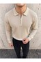 Men's Zippered Polo Sweater 3-Piece Set Eca098 - 3
