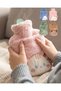 Plush Hot Water Bottle with Pocket, Handheld Hot Water Bottle, Hand Warmer.