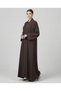 Premium Coffee 3-Piece Open-Front Abaya Set with Inner Dress & Hijab - 3
