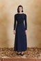 Navy Blue Flared Skirt - 2