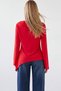 Women's Red Cowl Neckline Asymmetrical-Cut Knit Blouse Alc-X16037 - 5
