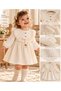 Baby, Girl, Ecru, Lace/Ruffle Detail, Bow, Long Sleeve, Cotton, Muslin Dress. - 2