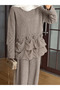 Ruffled Rose-Detailed Knit Pantsuit - 1126 - Taupe (Ös) - 2